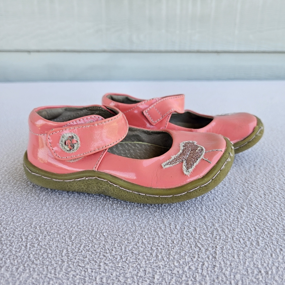 Livie & Luca Pio Pio Sparkle Bird Pink Girl Mary Jane SZ 7 Hook & Loop